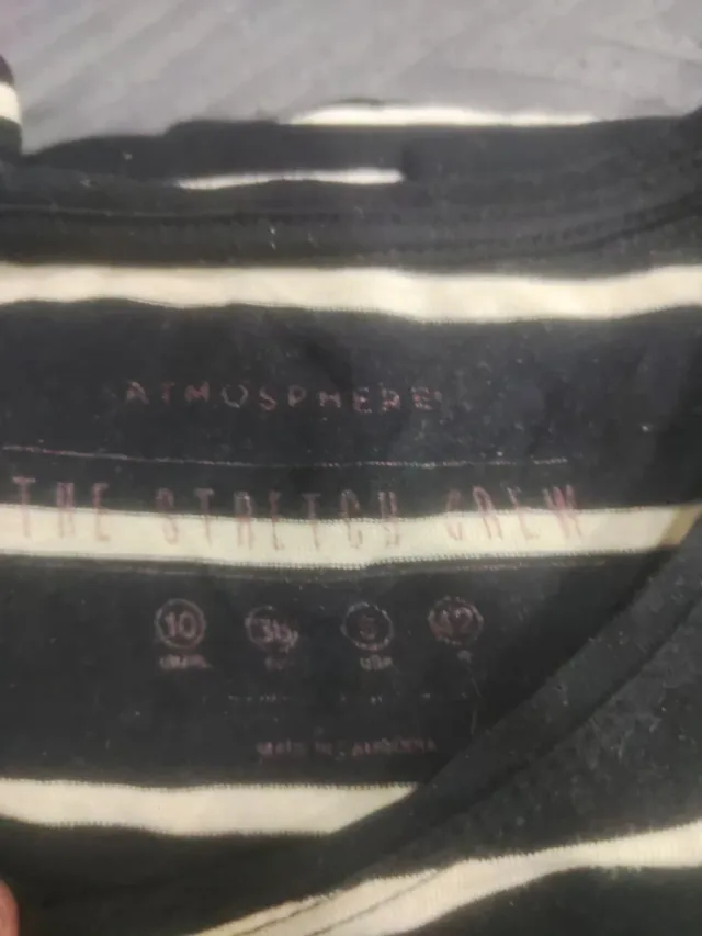 Camiseta manga larga rayas blanco y negro