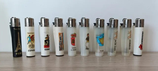 Lote x 10 Antigos Isqueiro CLIPPER Rosca Redonda