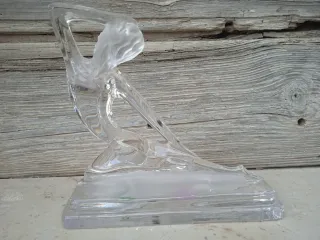 Scultura ballerina vintage in vetro pieno