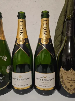 6 Bottiglie Vuote Champagne varie