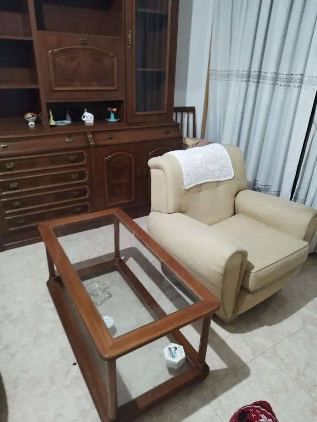 2 sillones y sofá tela beige/marrón