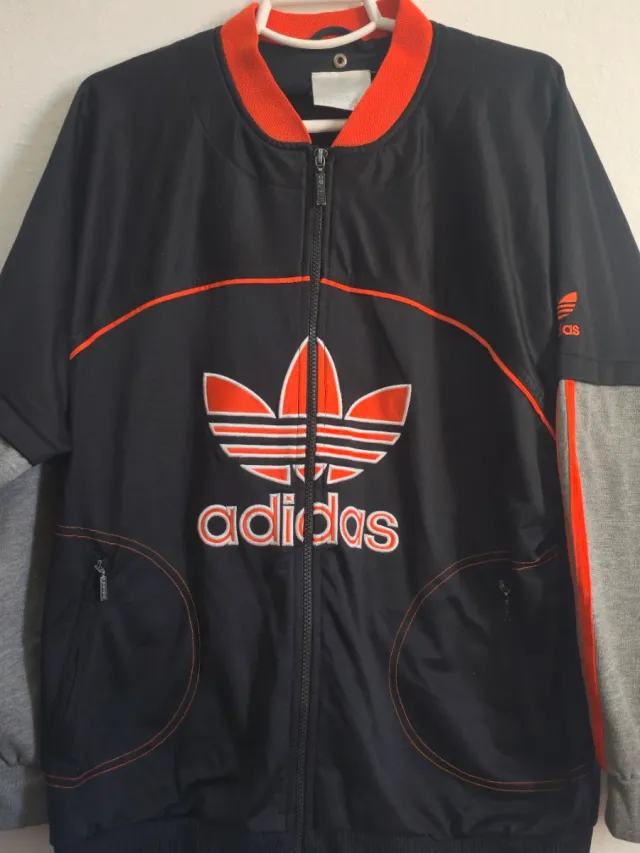 Chaqueta Adidas Vintage 90s Negra Naranja