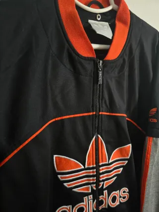 Chaqueta Adidas Vintage 90s Negra Naranja