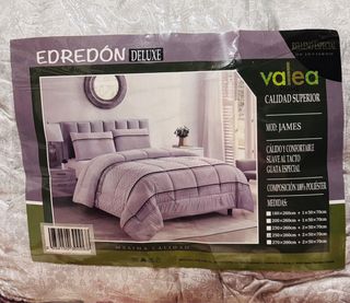 EDREDÓN invierno poliéster beige y gris