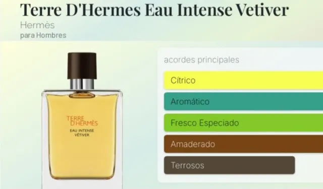 PERFUME HERMES EAU INTENSE VETIVER 100ml.