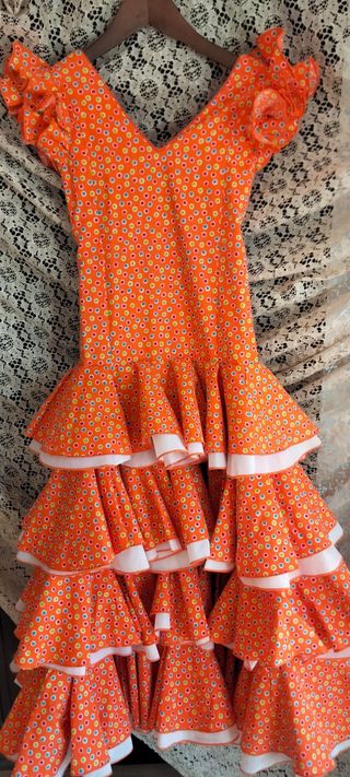 Traje Flamenca Niña 7/8 y Mantón