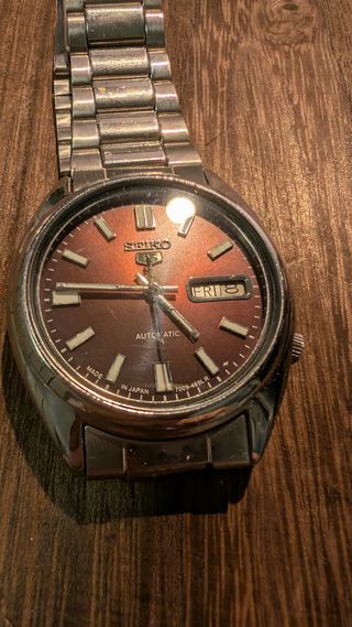 Seiko 5 Automatico Marrone Argento