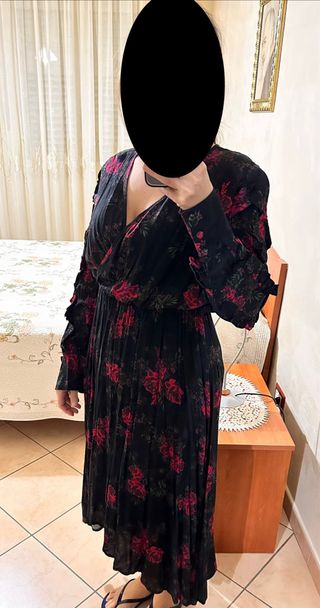 Abito lungo floreale con spacco