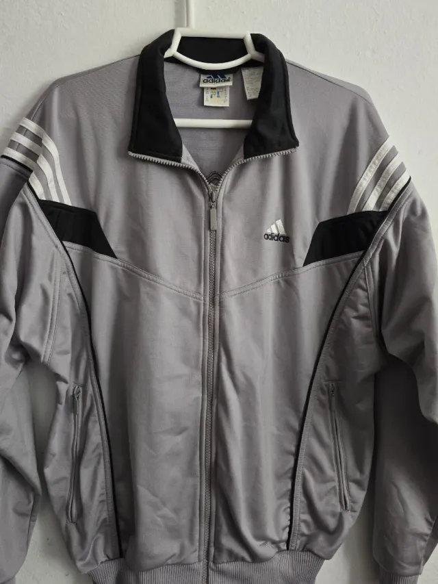 Chaqueta Adidas Años 90 Gris Negra