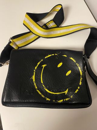 Bolso bandolera Desigual piel negro y amarillo