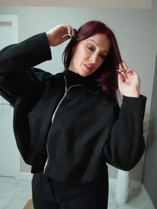 Bomber de antelina negra