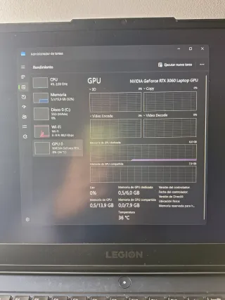 Portátil Gaming Lenovo Legion5 Ryzen 7 5800H 3060