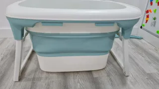 Bañera Plegable Bebé Azul y Blanca