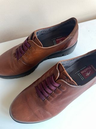 Botines de cuero marrón mujer 37