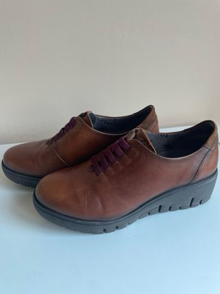 Botines de cuero marrón mujer 37