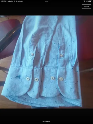 Camisa Sacoor Brothers azul com padrão