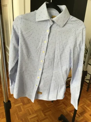 Camisa Sacoor Brothers azul com padrão