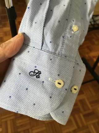 Camisa Sacoor Brothers azul com padrão
