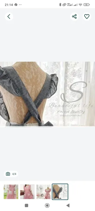 Avental NOVO estilo vintage ROSA