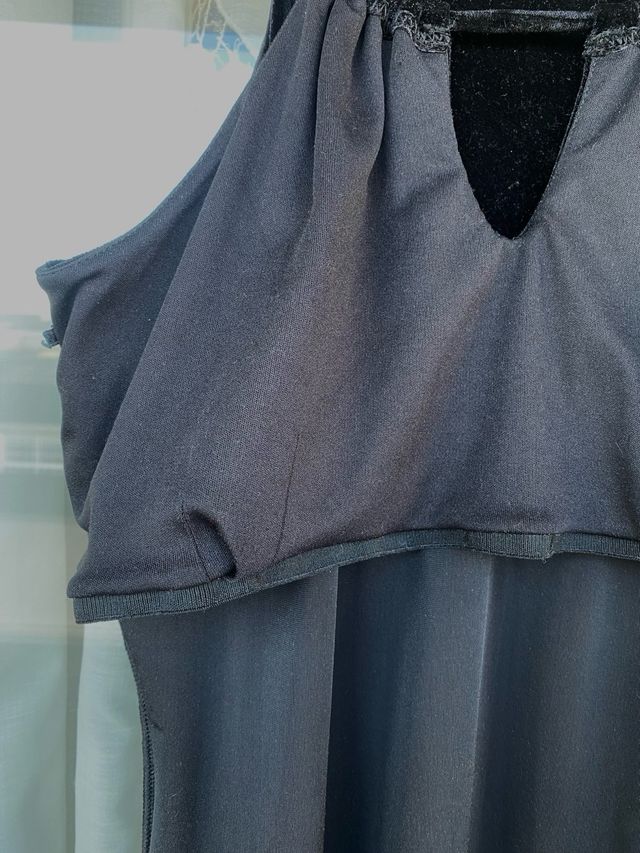 Vestido midi vintage terciopelo negro