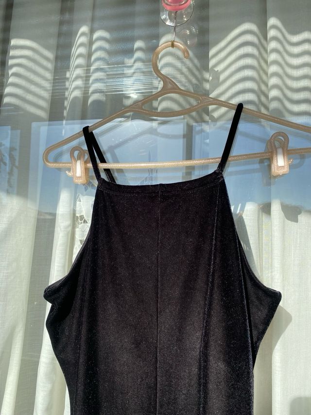 Vestido midi vintage terciopelo negro