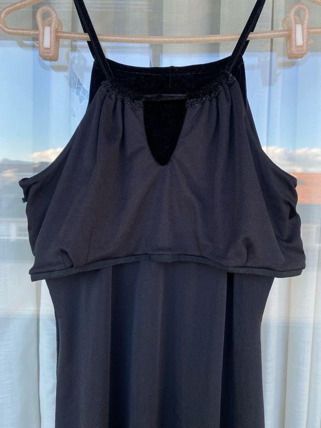 Vestido midi vintage terciopelo negro