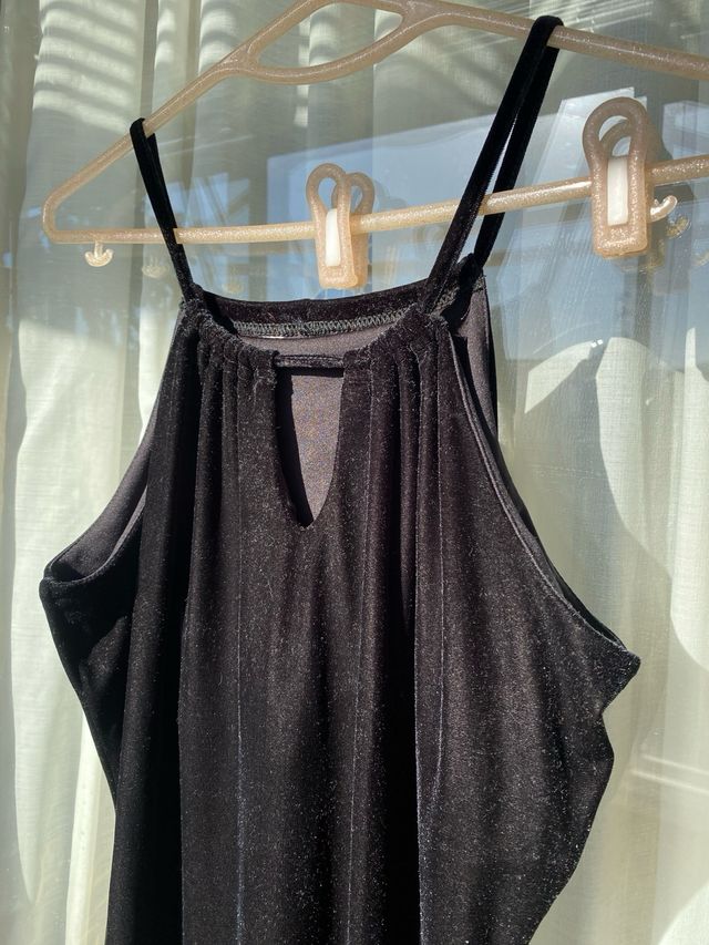 Vestido midi vintage terciopelo negro