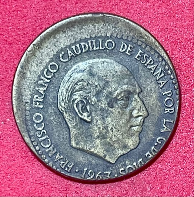 ERROR 1 Peseta 1963 DESPLAZADA