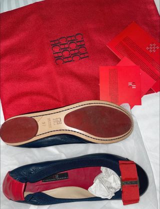 Zapatos CH Bailarina Azul y Rojo