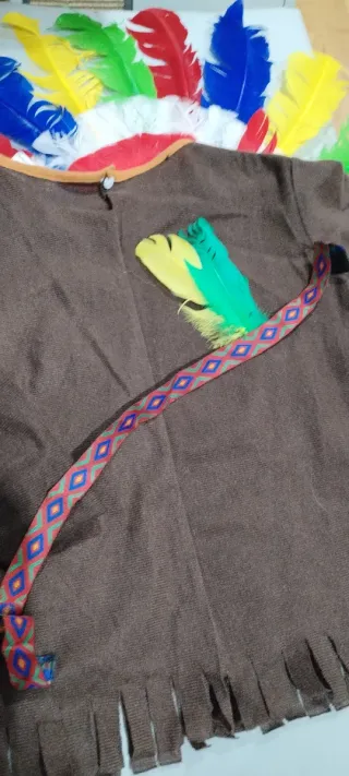 Disfraz Indio con Corona Plumas