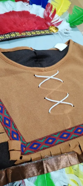 Disfraz Indio con Corona Plumas