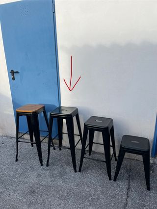 Taburete negro mate metal