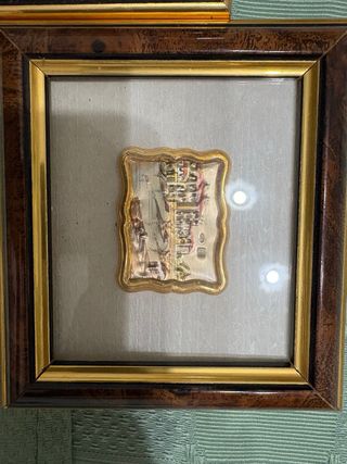 Coppia Quadretti con bassorilievo metallo