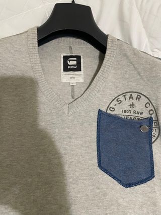 Chaleco G-Star Raw Gris con Bolsillo