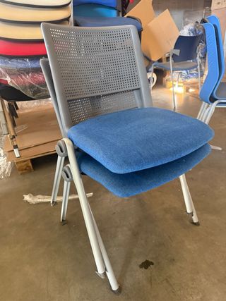 Pack 2 Sillas Oficina Azul/Gris