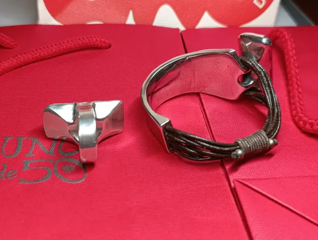 Conjunto Anillo y Pulsera UNOde50