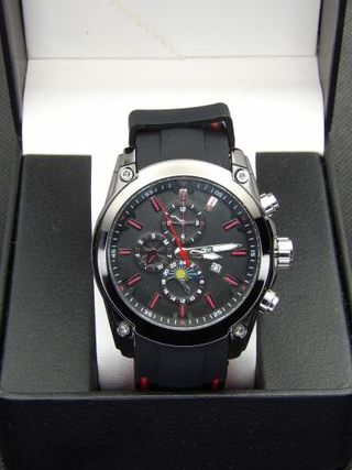 Orologio Uomo Cronografo 47mm Nero/Rosso
