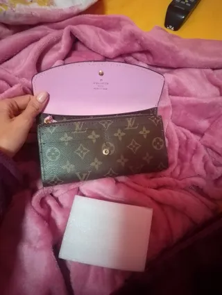 Portafoglio marrone e rosa