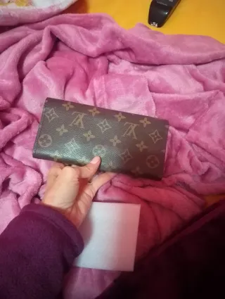 Portafoglio marrone e rosa