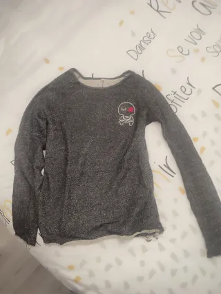 Jersey Lurex Gris con Calavera