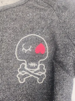 Jersey Lurex Gris con Calavera
