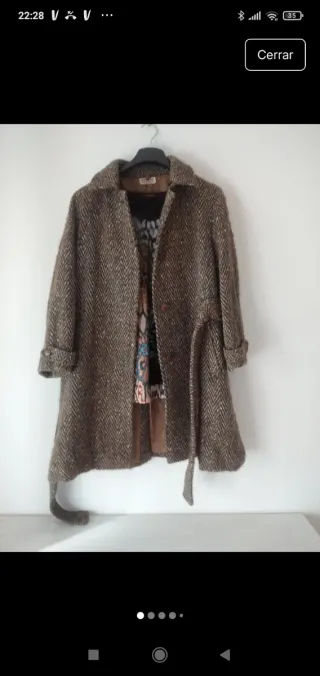 Abrigo lana virgen jaspeado, vintage