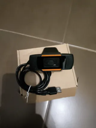 Webcam USB Preta e Laranja