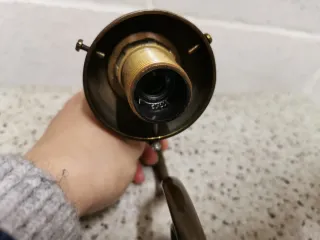 Coppia Abatjour Retrò Vetro e Metallo