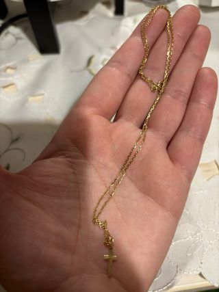 Cadena de oro con cruz 9 kilates