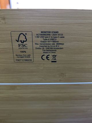 Soporte Monitor Escritorio Madera y Blanco