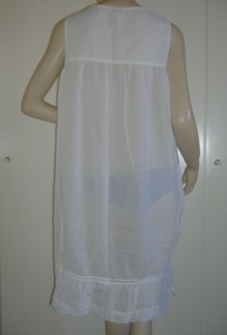 Camicia da notte vintage cotone bianco XL