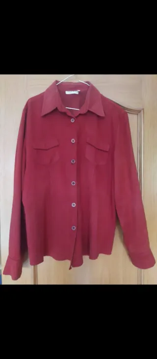 Camisa Antelina granate Manga Larga Mujer