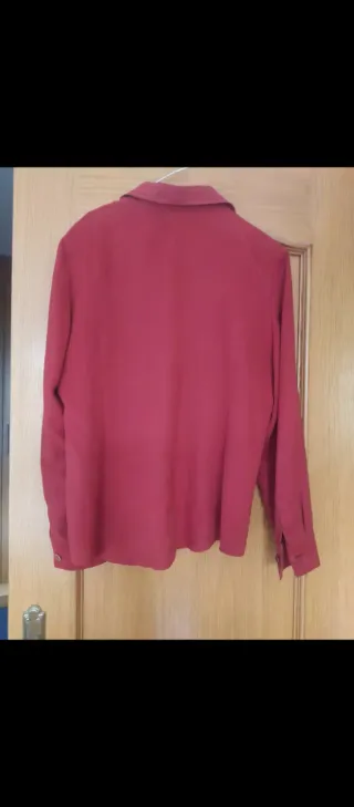 Camisa Antelina granate Manga Larga Mujer