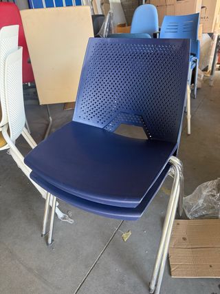 Pack 2 Sillas Confidente Azul/Plata